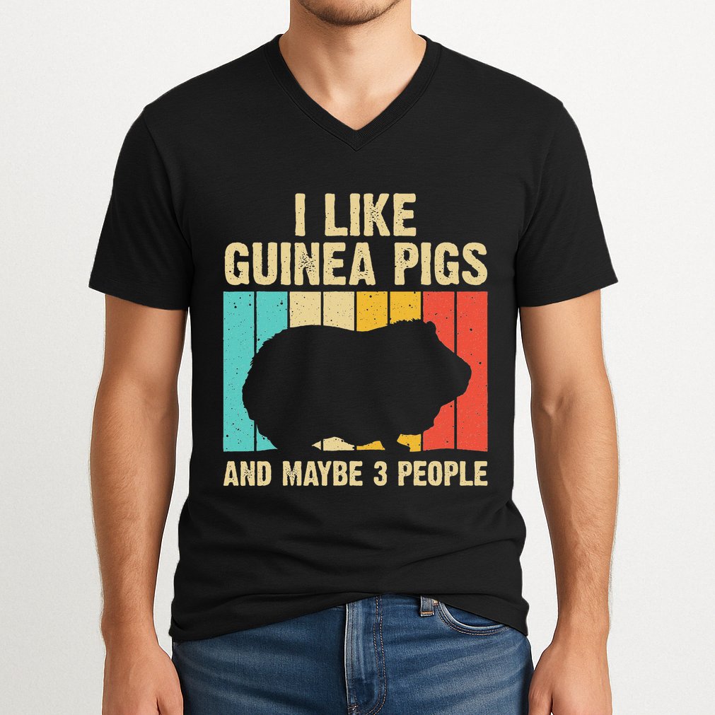 Funny Guinea Pig Design For Women Guinea Pig Lovers V-Neck T-Shirt