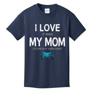 Funny Gamer Quote I Love Mom Video Games Gaming Boys Teen Kids T-Shirt