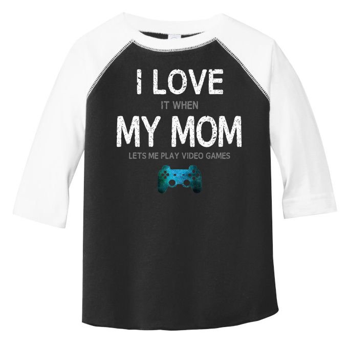 Funny Gamer Quote I Love Mom Video Games Gaming Teen Toddler Fine Jersey T-Shirt