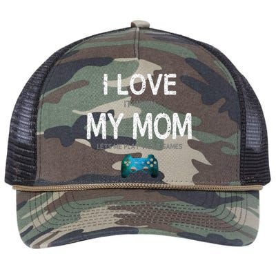 Funny Gamer Quote I Love Mom Video Games Gaming Teen Retro Rope Trucker Hat Cap