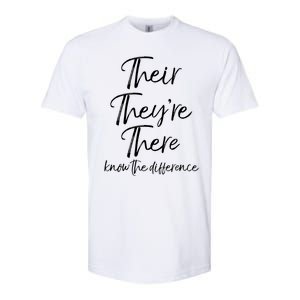 Funny Grammar Quote Their Theyre There Know The Difference Gift Softstyle CVC T-Shirt