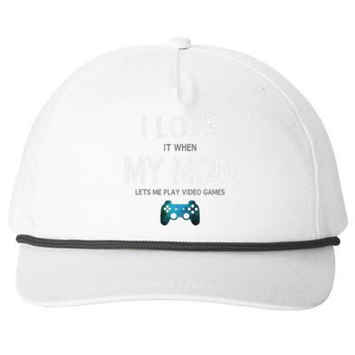 Funny Gamer Quote I Love Mom Video Games Gaming Snapback Five-Panel Rope Hat