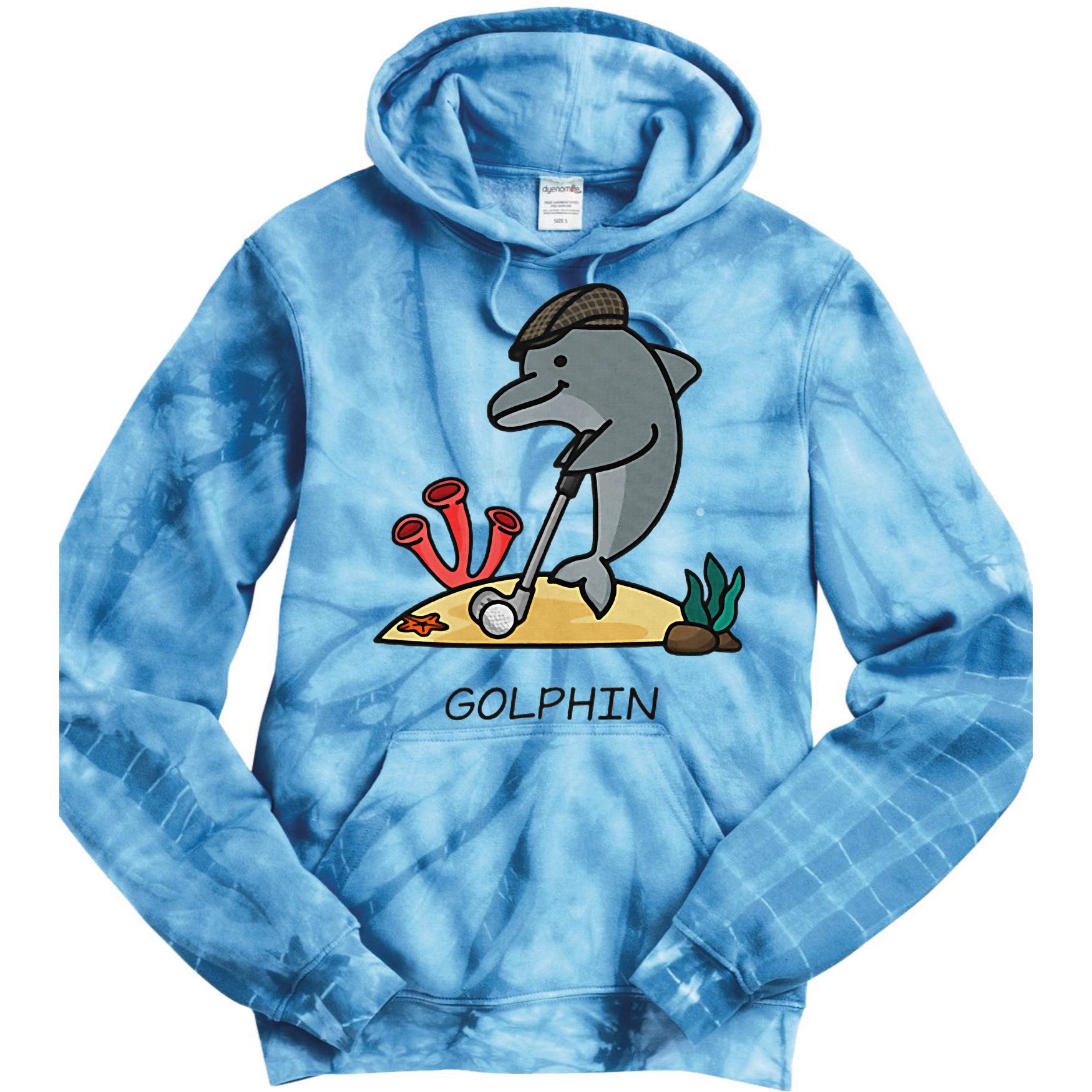 Funny Golphin Quote Golf Cool Dolphin Tie Dye Hoodie