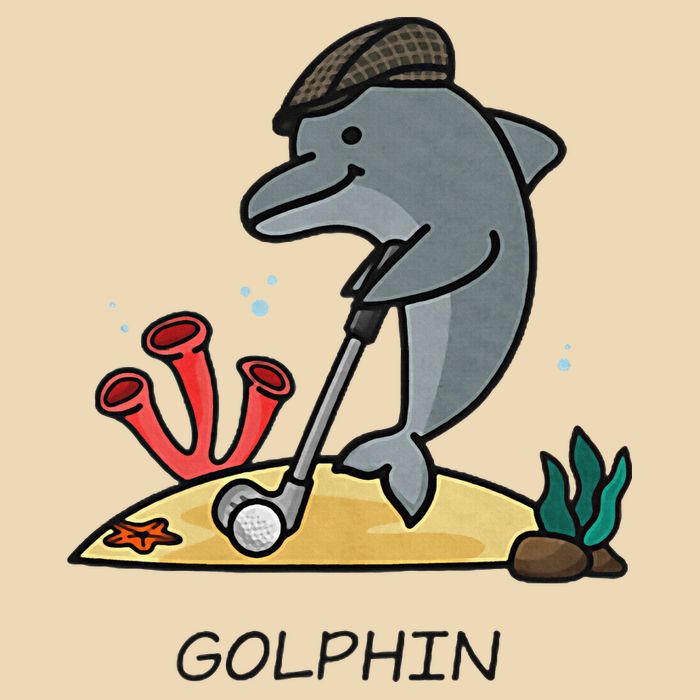 Funny Golphin Quote Golf Cool Dolphin Drawstring Bag