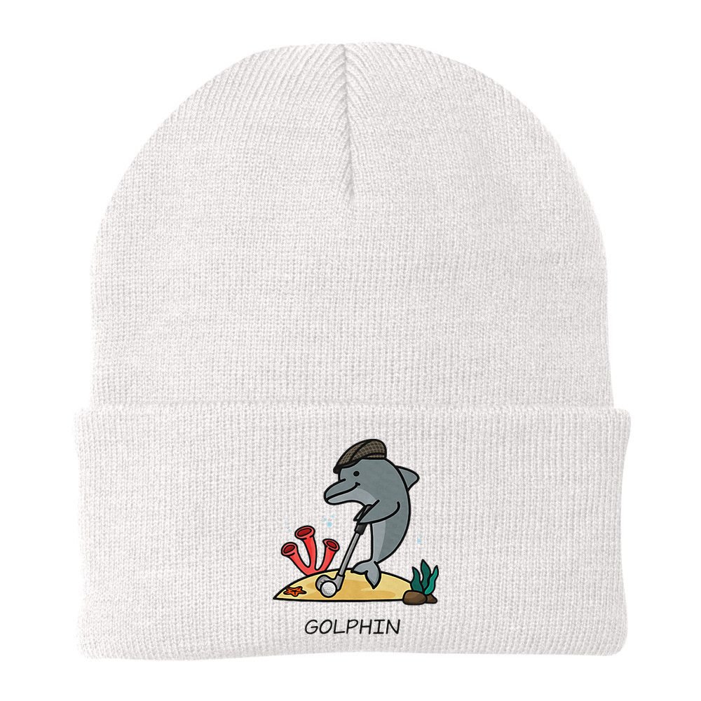 Funny Golphin Quote Golf Cool Dolphin Beanie