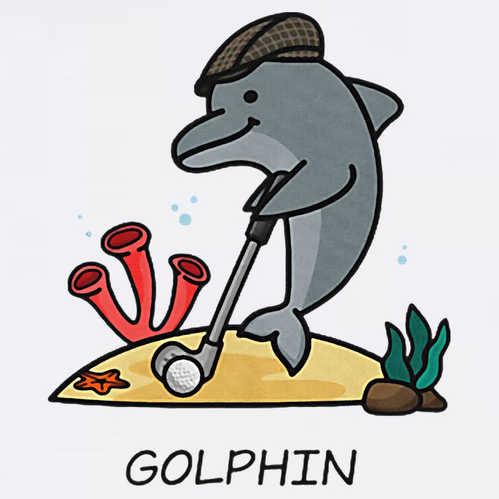 Funny Golphin Quote Golf Cool Dolphin Youth Performance Sprint T-Shirt