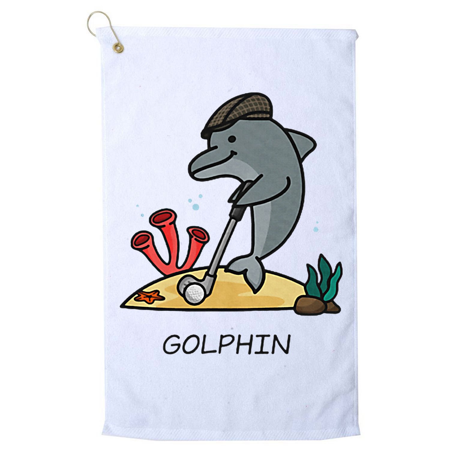 Funny Golphin Quote Golf Cool Dolphin Golf Towel
