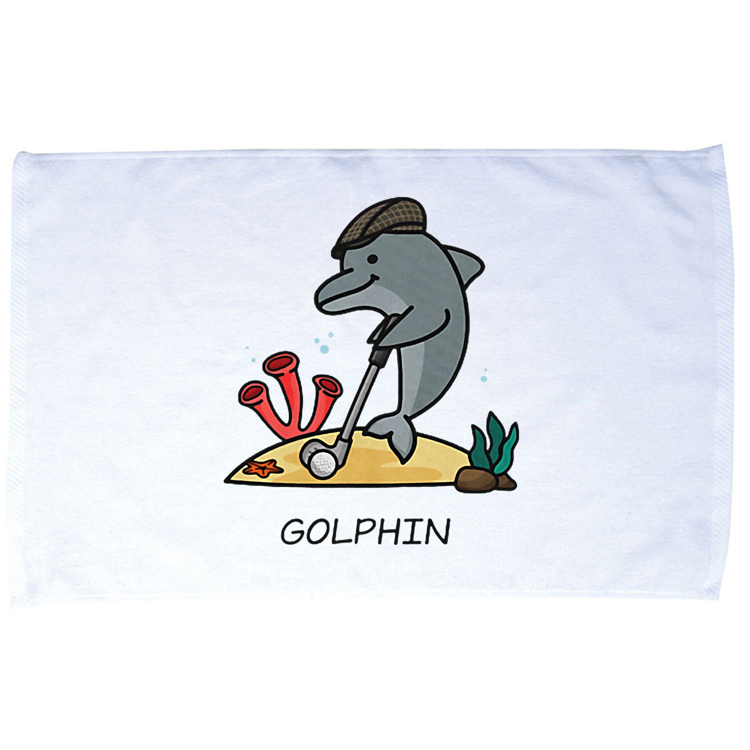 Funny Golphin Quote Golf Cool Dolphin Microfiber Hand Towel