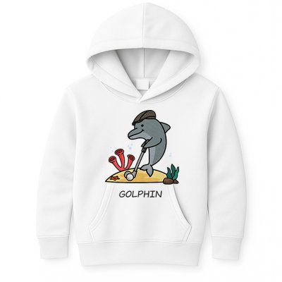 Funny Golphin Quote Golf Cool Dolphin Kids Hoodie