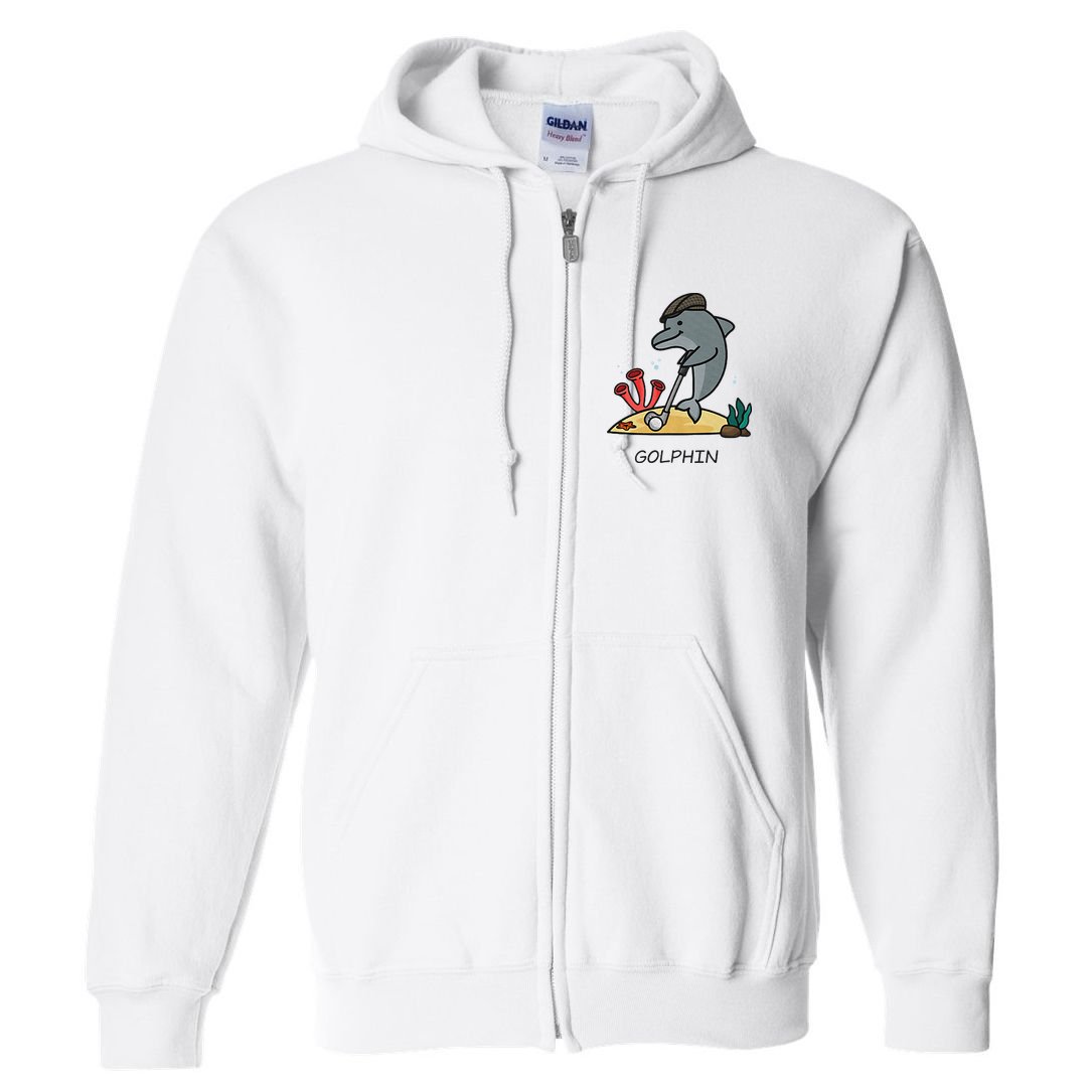 Funny Golphin Quote Golf Cool Dolphin Full Zip Hoodie