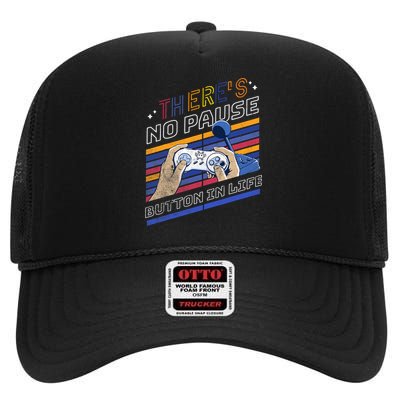 Funny Gamer Quote Motivational Retro Video Gaming Classic High Crown Mesh Back Trucker Hat