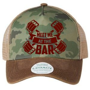 Funny Gym Quote Meet Me At The Bar Gift Legacy Tie Dye Trucker Hat