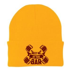 Funny Gym Quote Meet Me At The Bar Gift Knit Cap Winter Beanie