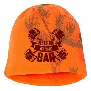 Funny Gym Quote Meet Me At The Bar Gift Kati - Camo Knit Beanie