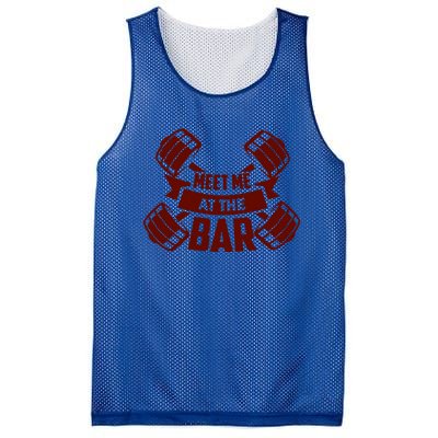 Funny Gym Quote Meet Me At The Bar Gift Mesh Reversible Basketball Jersey Tank