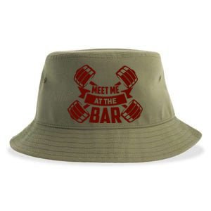 Funny Gym Quote Meet Me At The Bar Gift Sustainable Bucket Hat