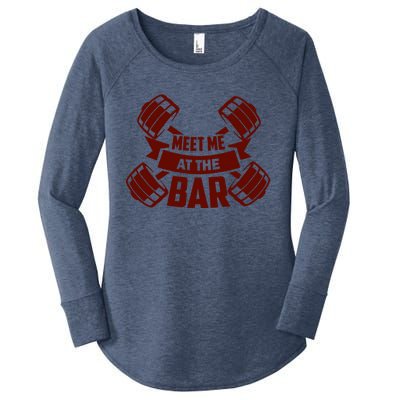 Funny Gym Quote Meet Me At The Bar Gift Women's Perfect Tri Tunic Long Sleeve Shirt