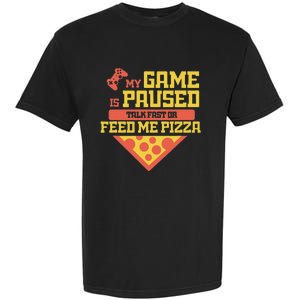 Funny Gamer Quote Outfit For A Lover Of Pizza And Videogames Garment-Dyed Heavyweight T-Shirt