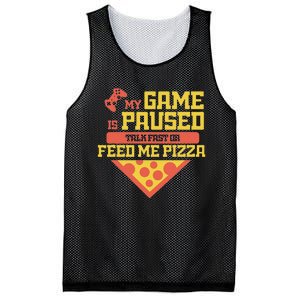 Funny Gamer Quote Outfit For A Lover Of Pizza And Videogames Mesh Reversible Basketball Jersey Tank