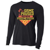 Funny Gamer Quote Outfit For A Lover Of Pizza And Videogames Cooling Performance Long Sleeve Crew