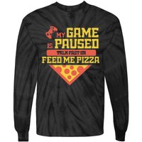 Funny Gamer Quote Outfit For A Lover Of Pizza And Videogames Tie-Dye Long Sleeve Shirt