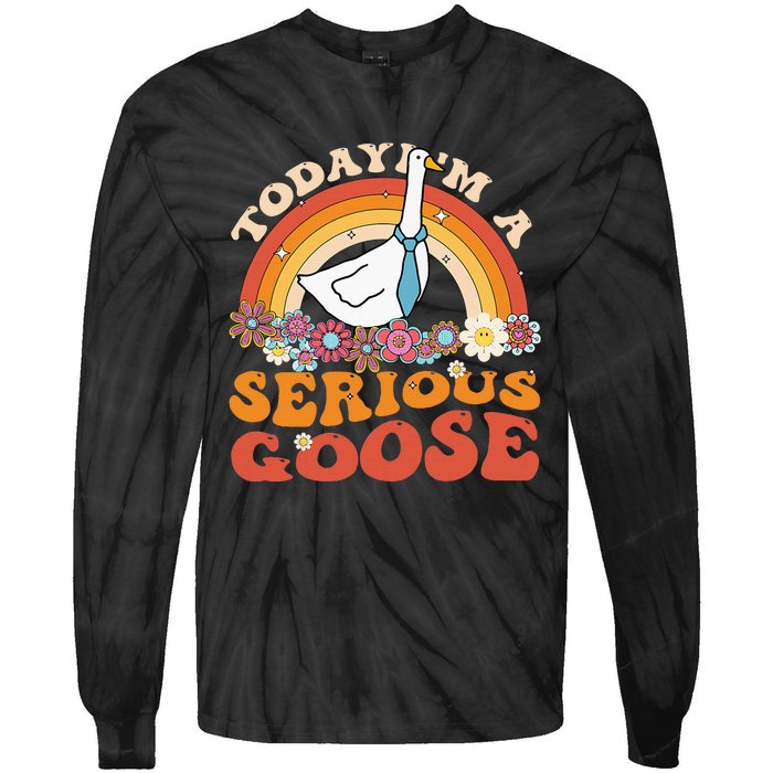 Funny Geese Quote Today IM A Serious Goose Women Cool Tie-Dye Long Sleeve Shirt