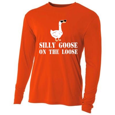 Funny Goose Quote Silly Goose On The Loose Cooling Performance Long Sleeve Crew