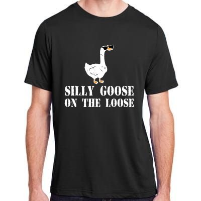 Funny Goose Quote Silly Goose On The Loose Adult ChromaSoft Performance T-Shirt