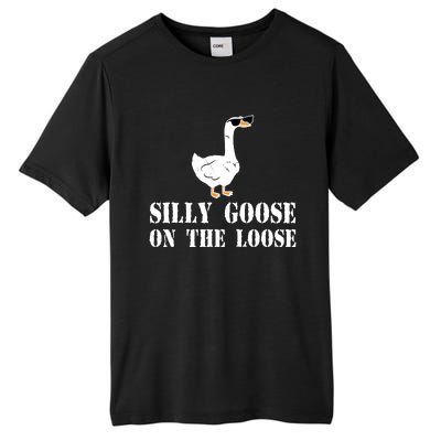 Funny Goose Quote Silly Goose On The Loose Tall Fusion ChromaSoft Performance T-Shirt