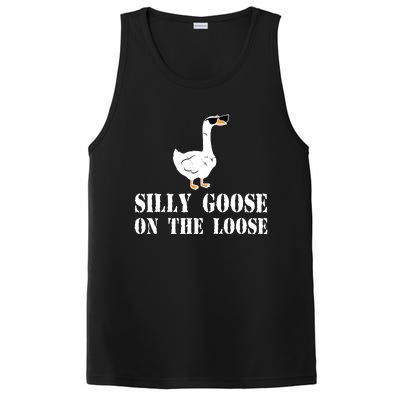 Funny Goose Quote Silly Goose On The Loose PosiCharge Competitor Tank