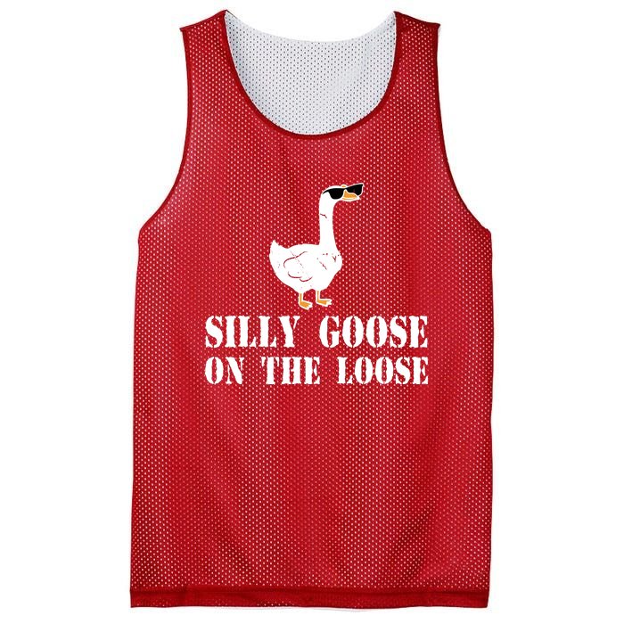 Funny Goose Quote Silly Goose On The Loose Mesh Reversible Basketball Jersey Tank