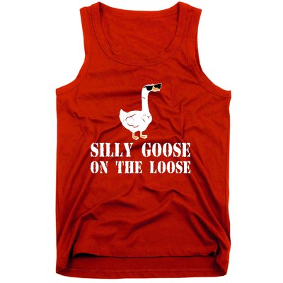 Funny Goose Quote Silly Goose On The Loose Tank Top