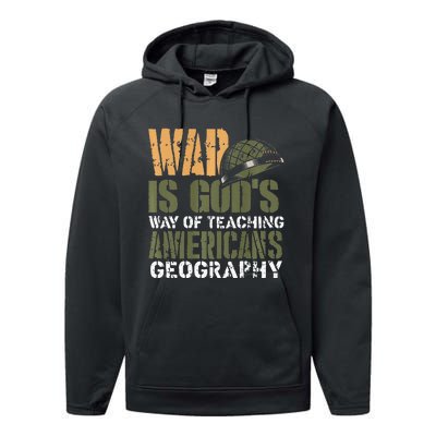 Funny Geography Quote Military Helmet Performance Fleece Hoodie