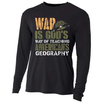 Funny Geography Quote Military Helmet Cooling Performance Long Sleeve Crew