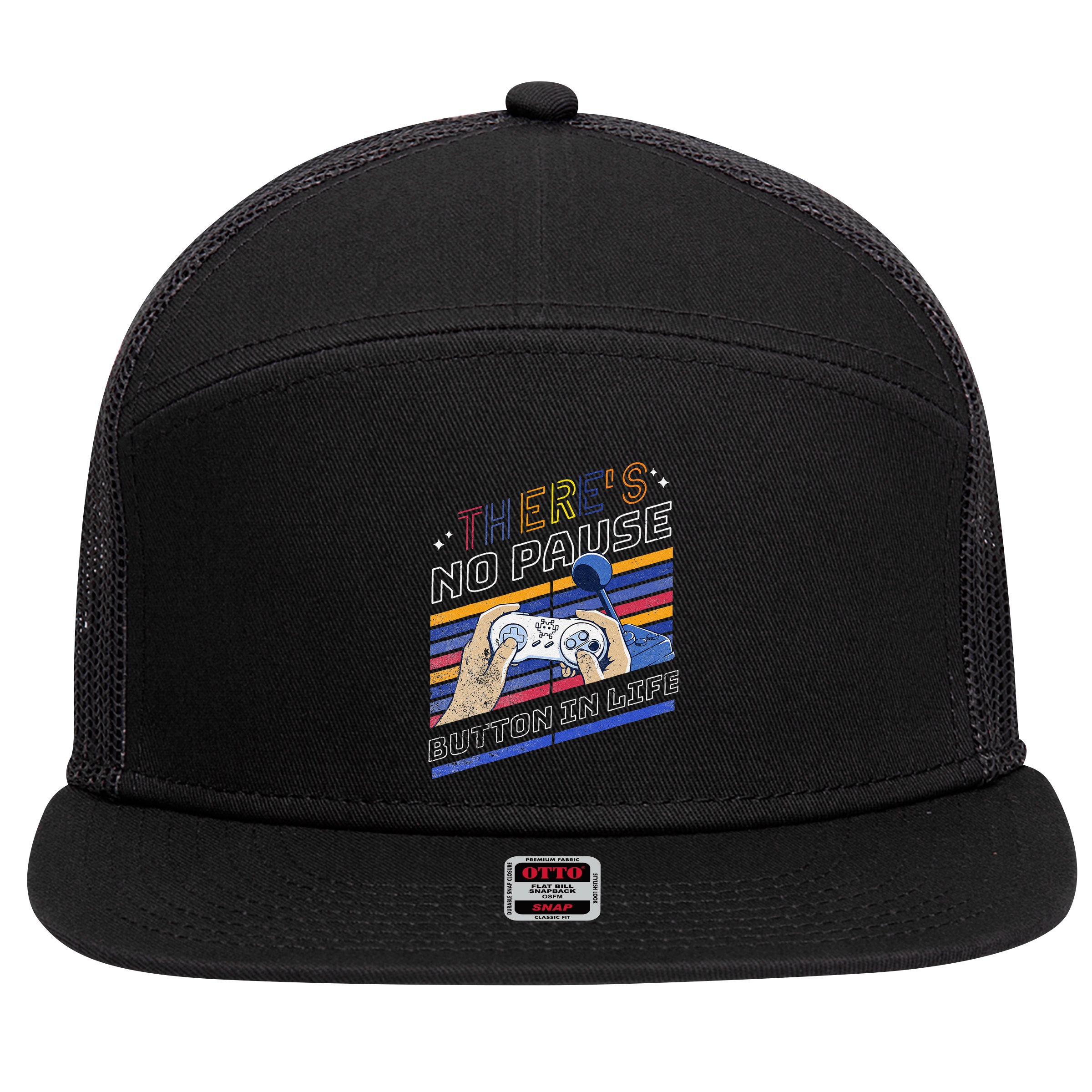 Funny Gamer Quote Motivational Retro Video Gaming Classic 7 Panel Mesh Trucker Snapback Hat