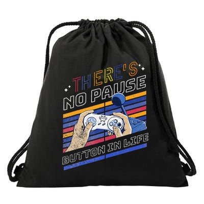 Funny Gamer Quote Motivational Retro Video Gaming Classic Drawstring Bag