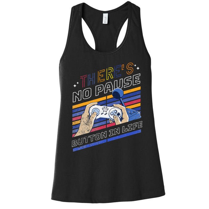 Funny Gamer Quote Motivational Retro Video Gaming Classic Women's Racerback Tank