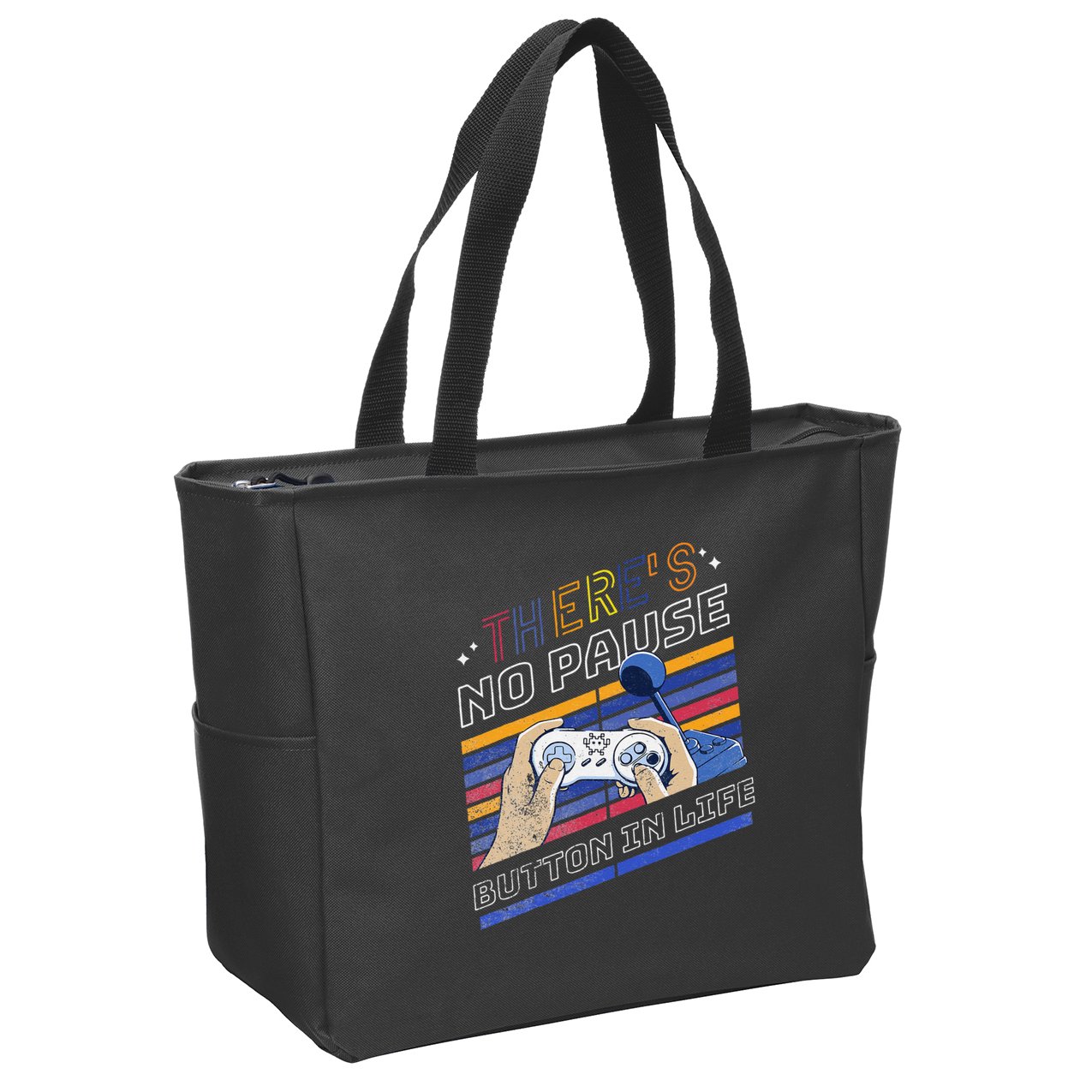Funny Gamer Quote Motivational Retro Video Gaming Classic Zip Tote Bag