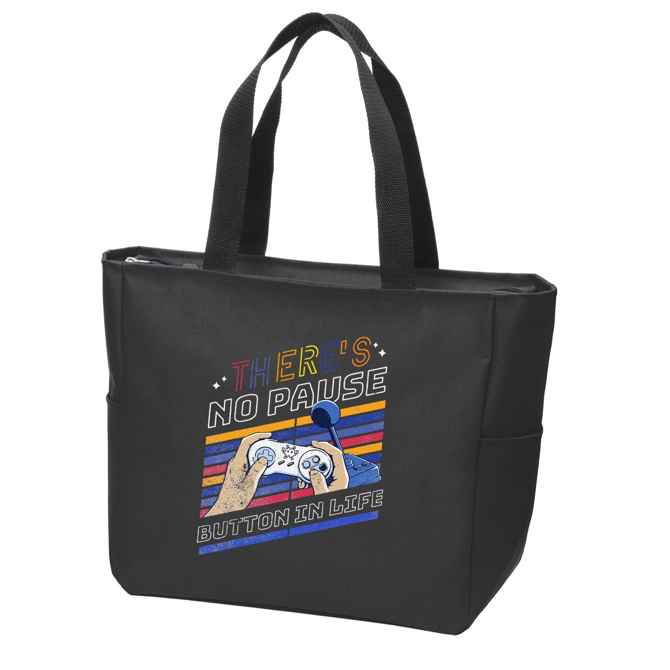 Funny Gamer Quote Motivational Retro Video Gaming Classic Zip Tote Bag