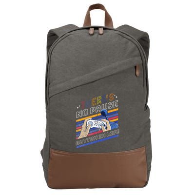 Funny Gamer Quote Motivational Retro Video Gaming Classic Cotton Canvas Backpack