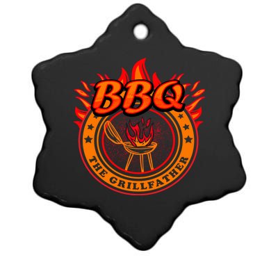 Funny Grillfather Quote The Grillfather Bbq Cool For Father Funny Gift Ceramic Star Ornament