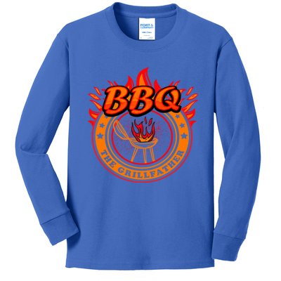 Funny Grillfather Quote The Grillfather Bbq Cool For Father Funny Gift Kids Long Sleeve Shirt