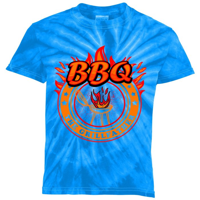 Funny Grillfather Quote The Grillfather Bbq Cool For Father Funny Gift Kids Tie-Dye T-Shirt