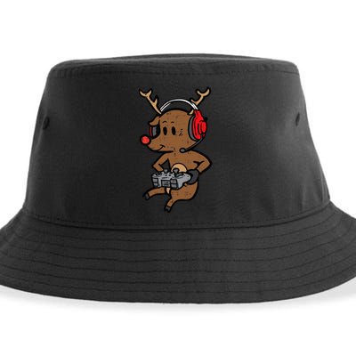 Festive Gaming Reindeer Level Up Your Christmas Sustainable Bucket Hat