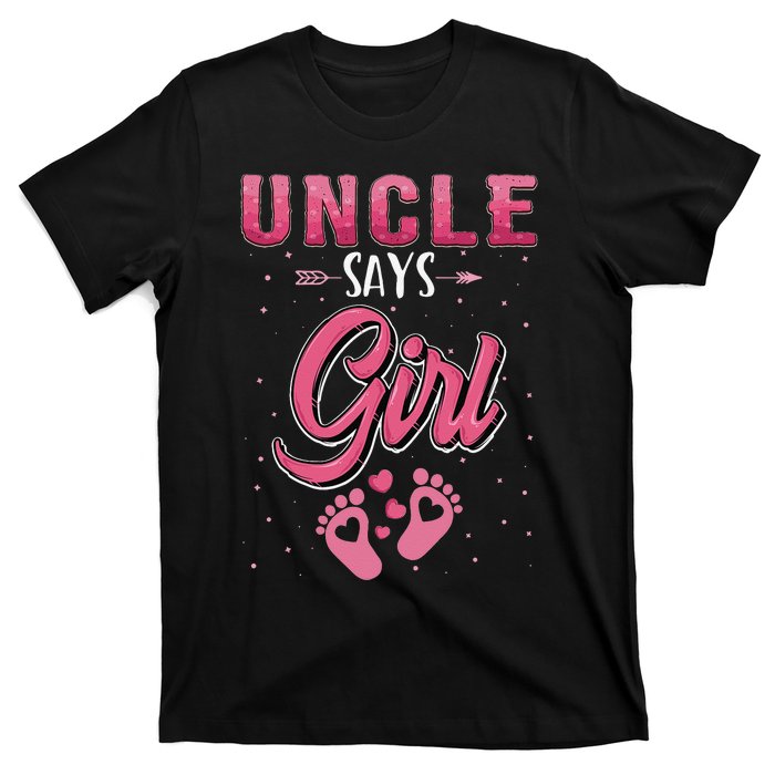 funny Gender reveal Uncle baby matching family set T-Shirt