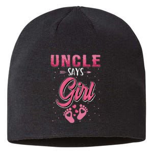 funny Gender reveal Uncle baby matching family set Sustainable Beanie