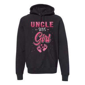 funny Gender reveal Uncle baby matching family set Premium Hoodie