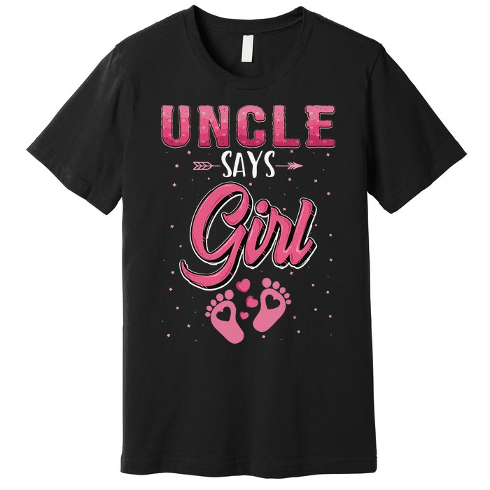 funny Gender reveal Uncle baby matching family set Premium T-Shirt