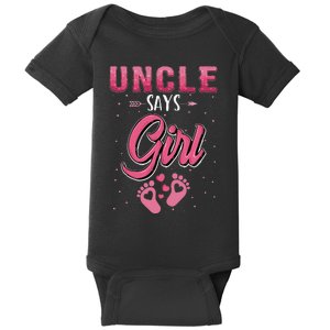 funny Gender reveal Uncle baby matching family set Baby Bodysuit