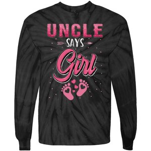 funny Gender reveal Uncle baby matching family set Tie-Dye Long Sleeve Shirt